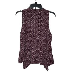 American Eagle Cold Shoulder Top 3/4 Flare Sleeves Floral High-Neck Medium Women